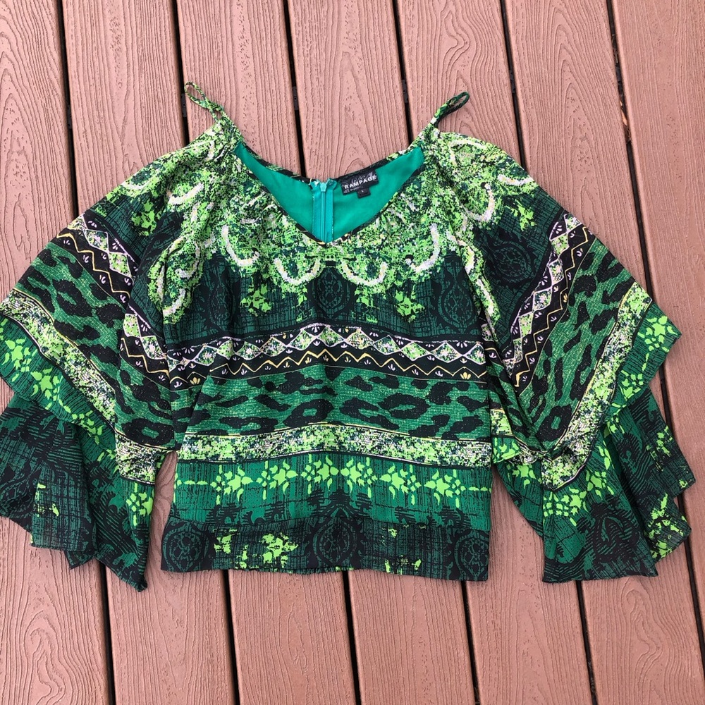 Rampage-light, ruffled, & very flowy top!